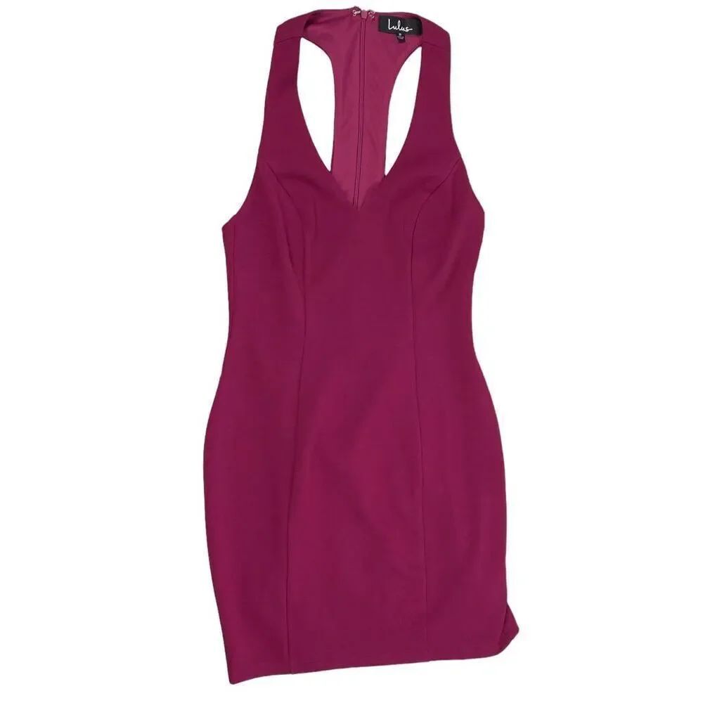 Lulu’s Shaken Not Stirred Magenta Sleeveless Bodycon Dress size Small NEW